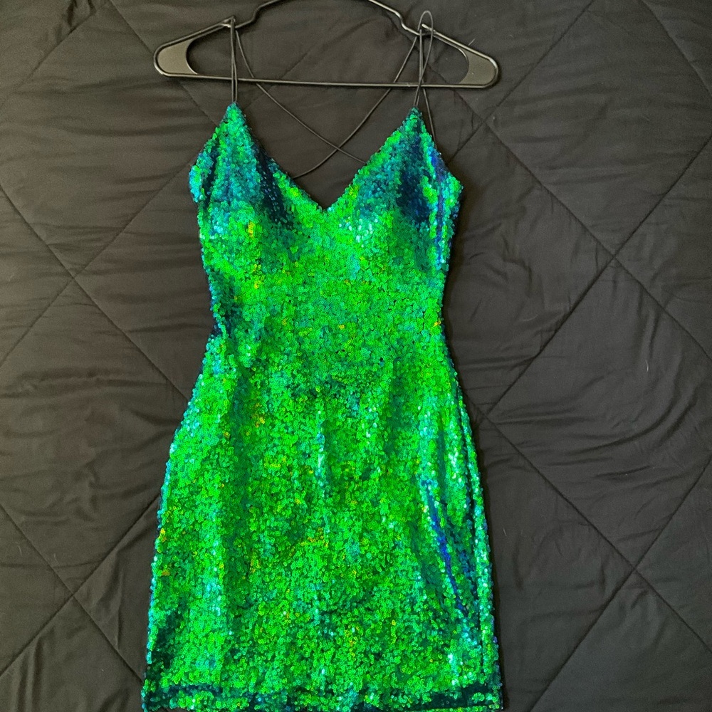 Windsor Emerald Sequin Mini Dress